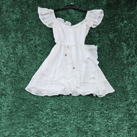 Selfie Leslie White Ruffle Mini Dress - Picture 4 of 12